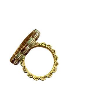 Indian style Elegant Gold and Multicolor Beaded Bangles